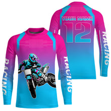 Load image into Gallery viewer, Pink Youth Dirt Bike Jersey Men Women Kid Custom Motocross Jersey Off-Roading Jersey DNT49