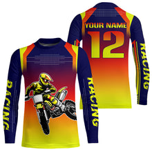 Load image into Gallery viewer, Yellow Youth Dirt Bike Jersey Men Women Kid Custom Motocross Jersey Off-Roading Jersey DNT49