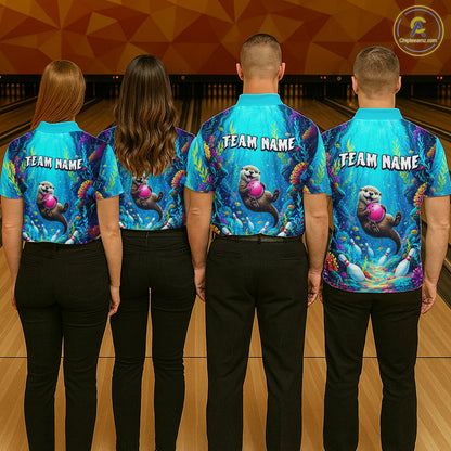 Custom Ocean Funny Otte Bowling Jersey for Men Funny Bowling Team Shirts Bowling Uniform HNT273