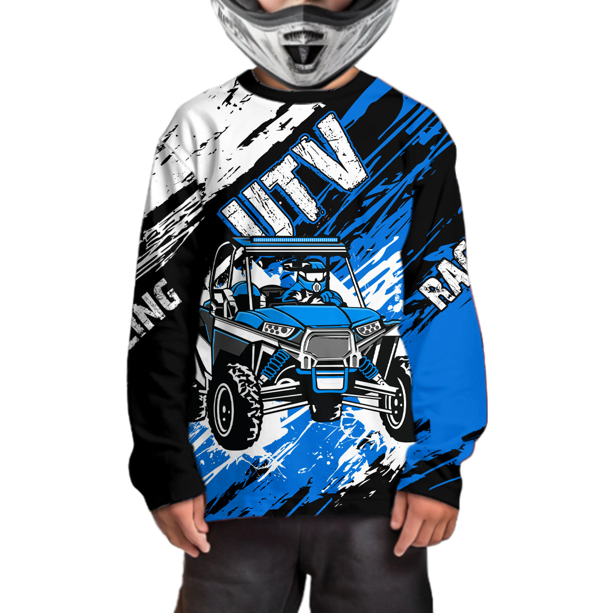 Custom Blue UTV Motocross Racing Shirt Men Women Side by Side UTV Off-Road Shirts UPF30+ DNT95