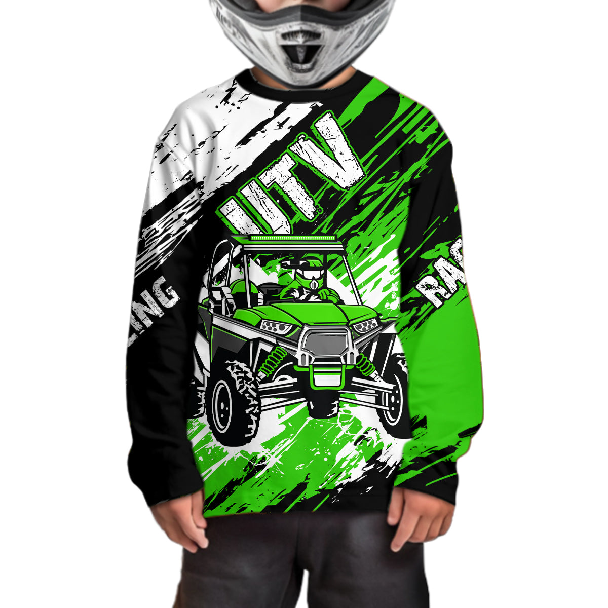 Custom Green UTV Motocross Racing Shirt Men Women Side by Side UTV Off-Road Shirts UPF30+ DNT95