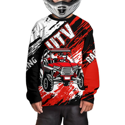 Custom Red UTV Motocross Racing Shirt Men Women Side by Side UTV Off-Road Shirts UPF30+ DNT95