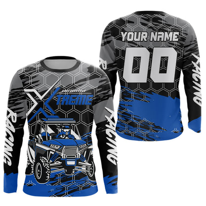 Custom Blue UTV Off-Road UTV Motocross Racing Shirt Men Women Side by Side UTV Off-Road Shirts UPF30+ DNT96