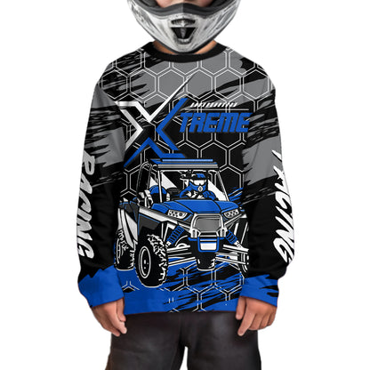 Custom Blue UTV Off-Road UTV Motocross Racing Shirt Men Women Side by Side UTV Off-Road Shirts UPF30+ DNT96