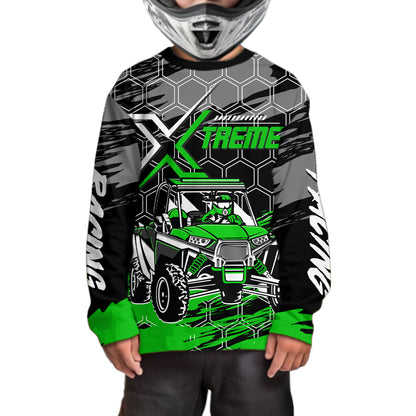 Custom Green UTV Off-Road UTV Motocross Racing Shirt Men Women Side by Side UTV Off-Road Shirts UPF30+ DNT96
