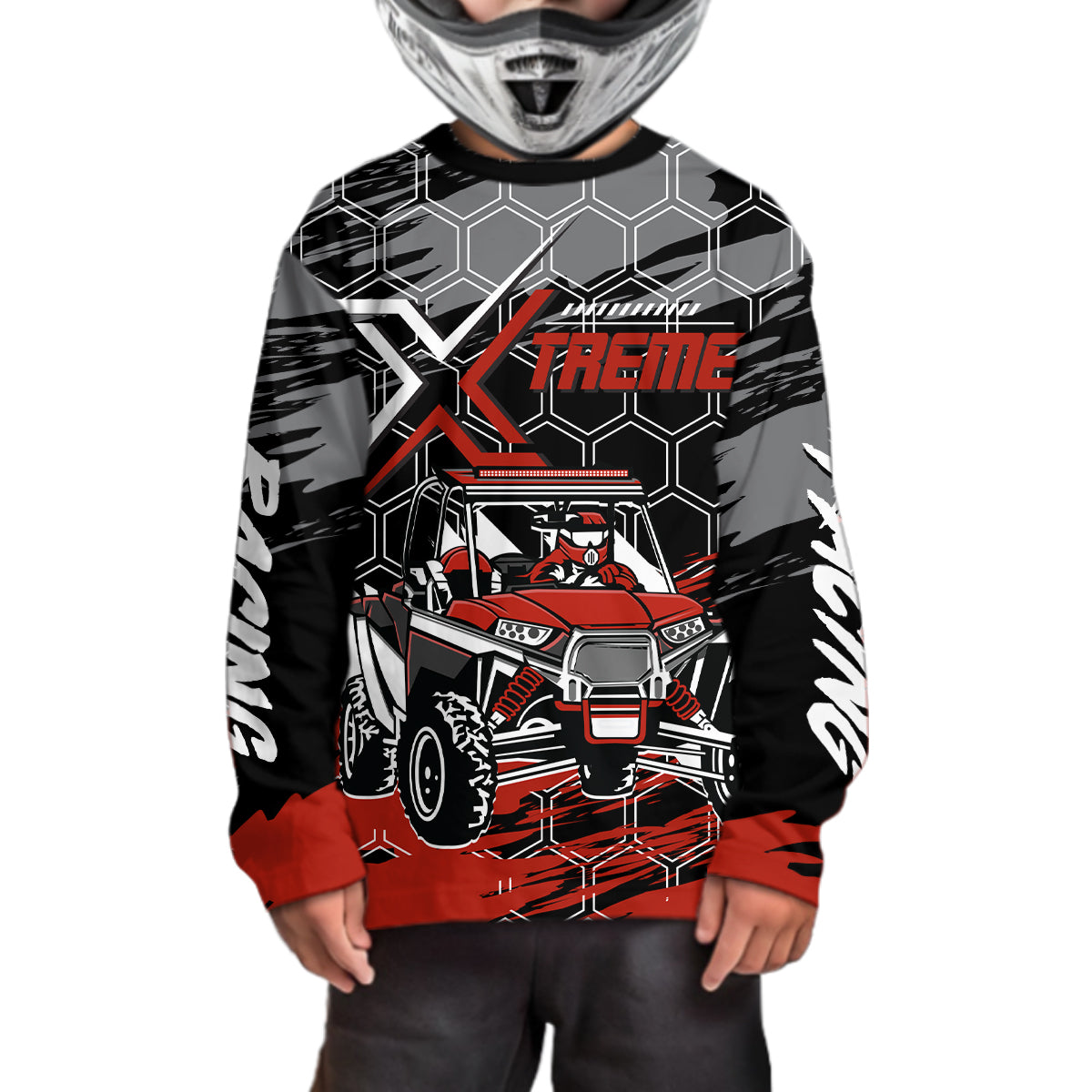 Custom Red UTV Off-Road UTV Motocross Racing Shirt Men Women Side by Side UTV Off-Road Shirts UPF30+ DNT96