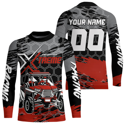 Custom Red UTV Off-Road UTV Motocross Racing Shirt Men Women Side by Side UTV Off-Road Shirts UPF30+ DNT96