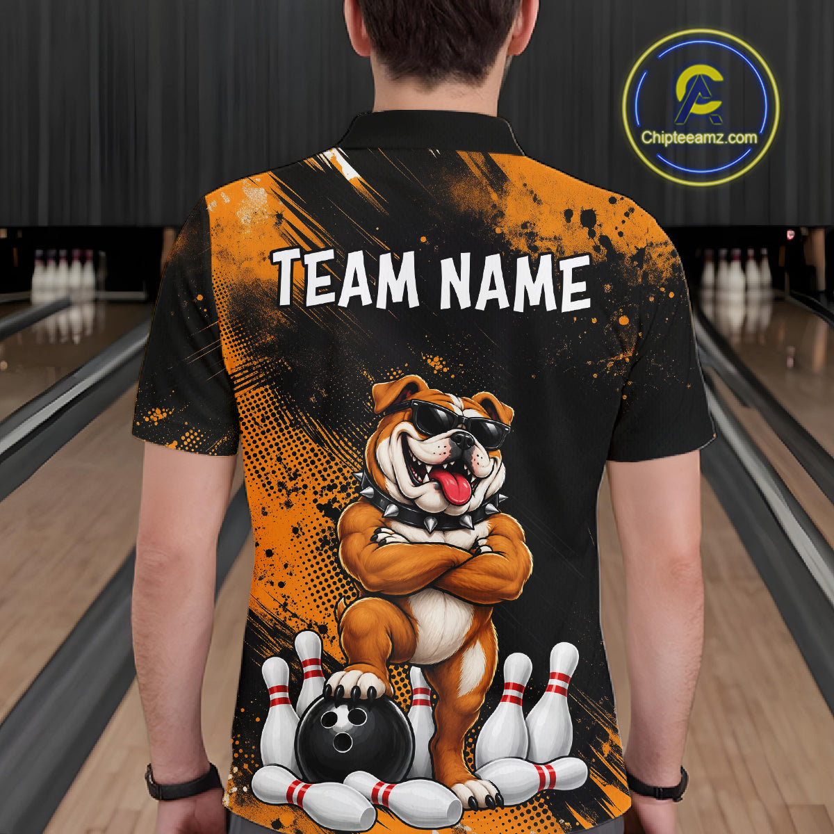Custom Funny Bulldog Bowling Shirt for Men Bowling Team Jersey for Bowler Bowling League HNT578