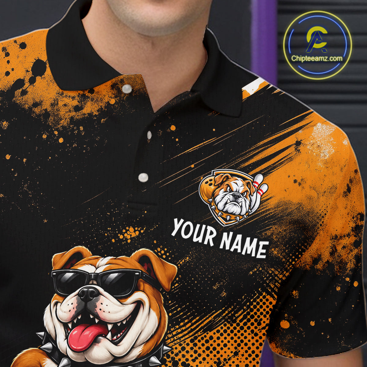 Custom Funny Bulldog Bowling Shirt for Men Bowling Team Jersey for Bowler Bowling League HNT578