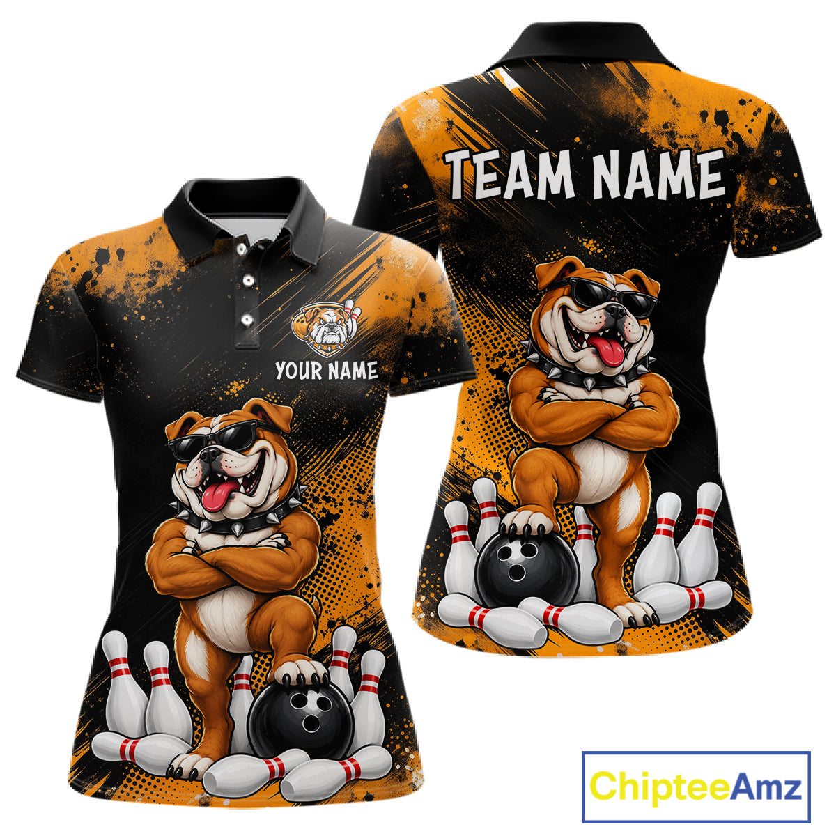 Custom Funny Bulldog Bowling Shirt for Women Bowling Team Jersey for Bowler Bowling League HNT578