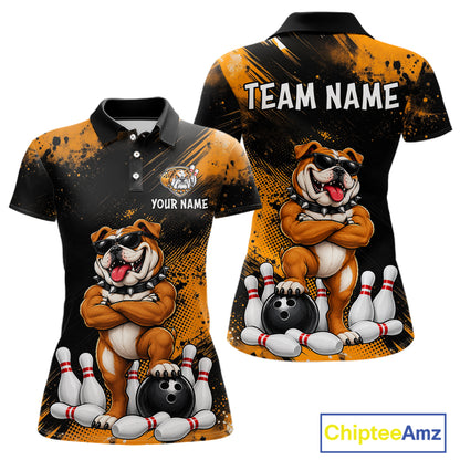 Custom Funny Bulldog Bowling Shirt for Women Bowling Team Jersey for Bowler Bowling League HNT578