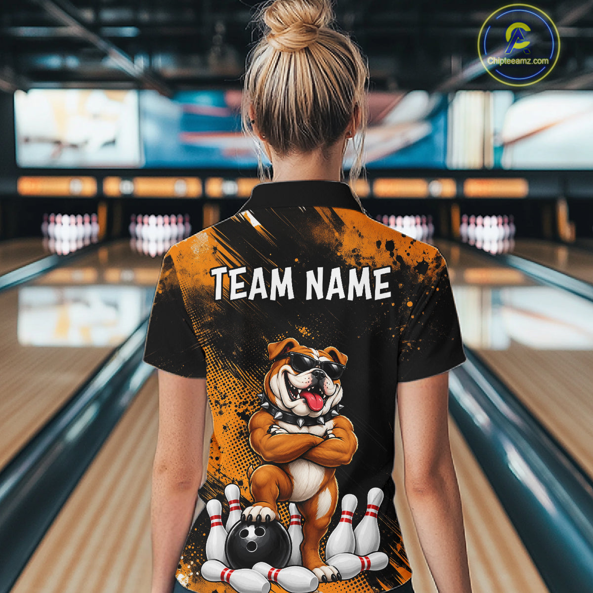 Custom Funny Bulldog Bowling Shirt for Women Bowling Team Jersey for Bowler Bowling League HNT578