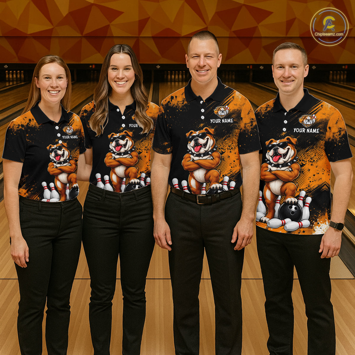 Custom Funny Bulldog Bowling Shirt for Women Bowling Team Jersey for Bowler Bowling League HNT578