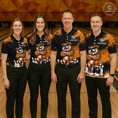 Custom Funny Bulldog Bowling Shirt for Women Bowling Team Jersey for Bowler Bowling League HNT578