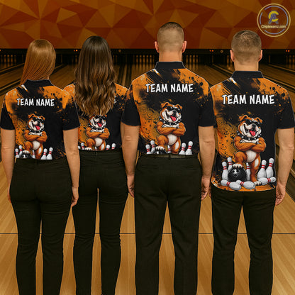 Custom Funny Bulldog Bowling Shirt for Men Bowling Team Jersey for Bowler Bowling League HNT578