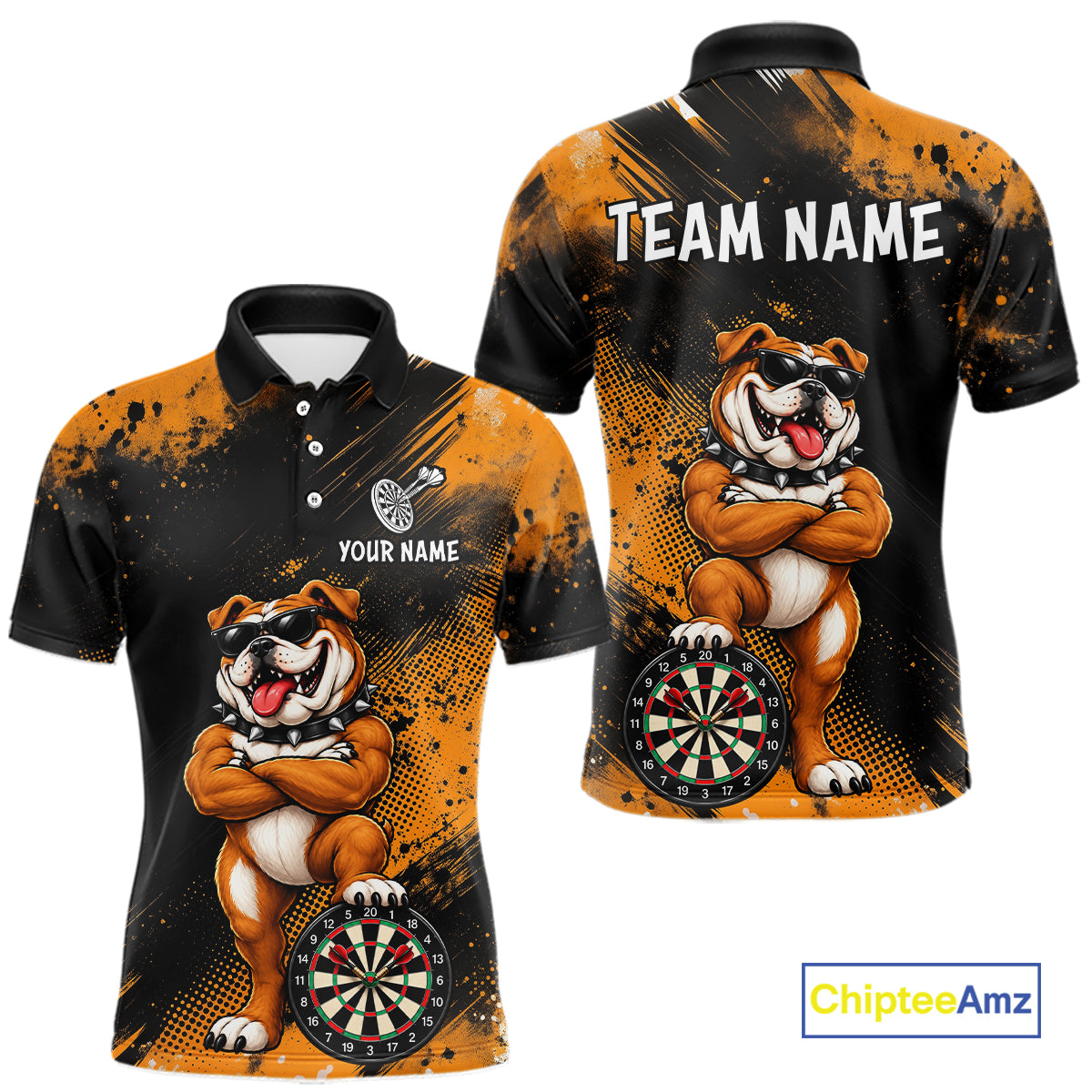 Bulldog Mens Darts Polo & Quarter Zip Shirts Custom Dart Shirts For Team Darts Jerseys NNT320