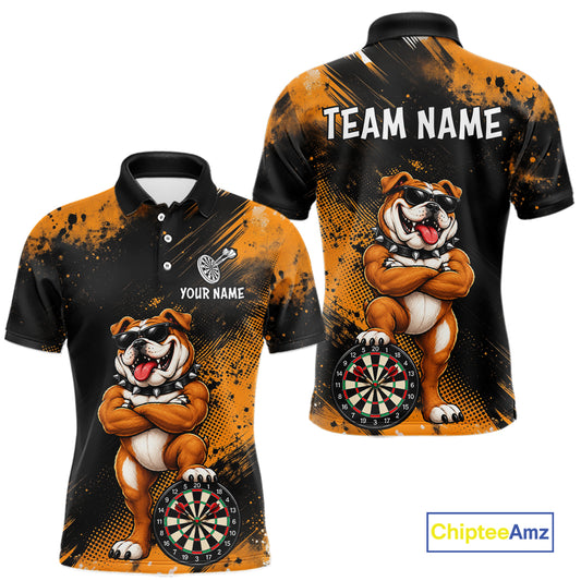 Bulldog Mens Darts Polo & Quarter Zip Shirts Custom Dart Shirts For Team Darts Jerseys NNT320