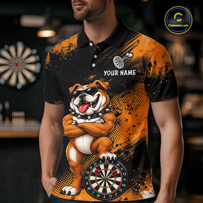 Bulldog Mens Darts Polo & Quarter Zip Shirts Custom Dart Shirts For Team Darts Jerseys NNT320