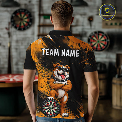 Bulldog Mens Darts Polo & Quarter Zip Shirts Custom Dart Shirts For Team Darts Jerseys NNT320