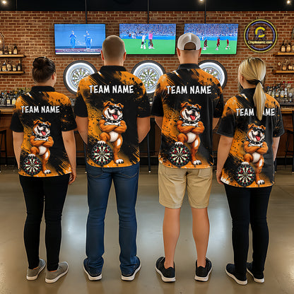 Bulldog Womens Darts Polo & Quarter Zip Shirts Custom Dart Shirts For Team Darts Jerseys NNT320