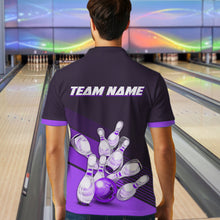 Load image into Gallery viewer, Purple Bowling Jersey for Men Custom Bowling Team Shirts Bowling League Polo &amp; 1/4 Zip HNT166