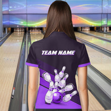 Load image into Gallery viewer, Purple Bowling Jersey for Women Custom Bowling Team Shirts Bowling League Polo &amp; 1/4 Zip HNT166