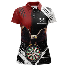 Load image into Gallery viewer, Custom Red Eagle Dart Shirt for Women Dartboard Shirt Dart Jerseys Gift for Team Polo &amp;1/4 Zip NNT110