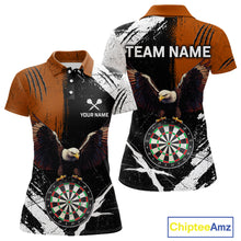 Load image into Gallery viewer, Custom Orange Eagle Dart Shirt for Women Dartboard Shirt Dart Jerseys Gift for Team Polo &amp;1/4 Zip NNT110