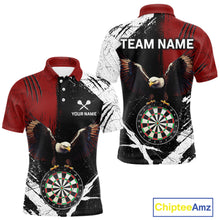 Load image into Gallery viewer, Custom Red Eagle Dart Shirt for Men Dartboard Shirt Dart Jerseys Gift for Team Polo &amp;1/4 Zip NNT110