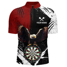 Load image into Gallery viewer, Custom Red Eagle Dart Shirt for Men Dartboard Shirt Dart Jerseys Gift for Team Polo &amp;1/4 Zip NNT110