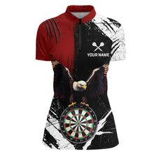Load image into Gallery viewer, Custom Red Eagle Dart Shirt for Women Dartboard Shirt Dart Jerseys Gift for Team Polo &amp;1/4 Zip NNT110