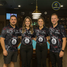 Load image into Gallery viewer, Custom Broken Glass 8 Ball Billiard Shirt for Women Billiard Team Jersey Billiard League NNT193