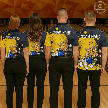 Custom Funny Whiskey Bowling Team Jersey for Men Bowling League Bowling Outfit Polo & 1/4 Zip HNT654