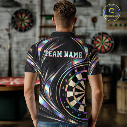 Custom Holograpic Darts Team Jersey Dart Shirts for Men Dart League Shirt Polo & 1/4Zip NNT362