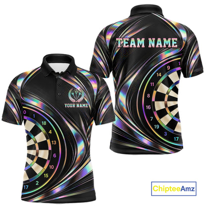 Custom Holograpic Darts Team Jersey Dart Shirts for Men Dart League Shirt Polo & 1/4Zip NNT362
