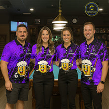 Load image into Gallery viewer, Custom Funny Purple Beer 8 Ball Pool Billiard Shirt for Women Polo &amp; 1/4 Zip, Billiard Team Jerseys NNT147