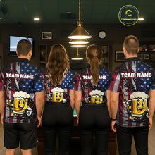 Load image into Gallery viewer, Custom Funny US Flag Beer 8 Ball Pool Billiard Shirt for Women Polo &amp; 1/4 Zip, Billiard Team Jerseys NNT147