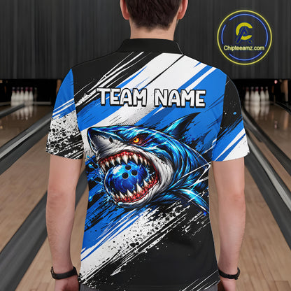 Custom Shark Bowling Jersey for Men Bowling Cloth Polo & 1/4 Zip Bowling Team Shirt HNT591