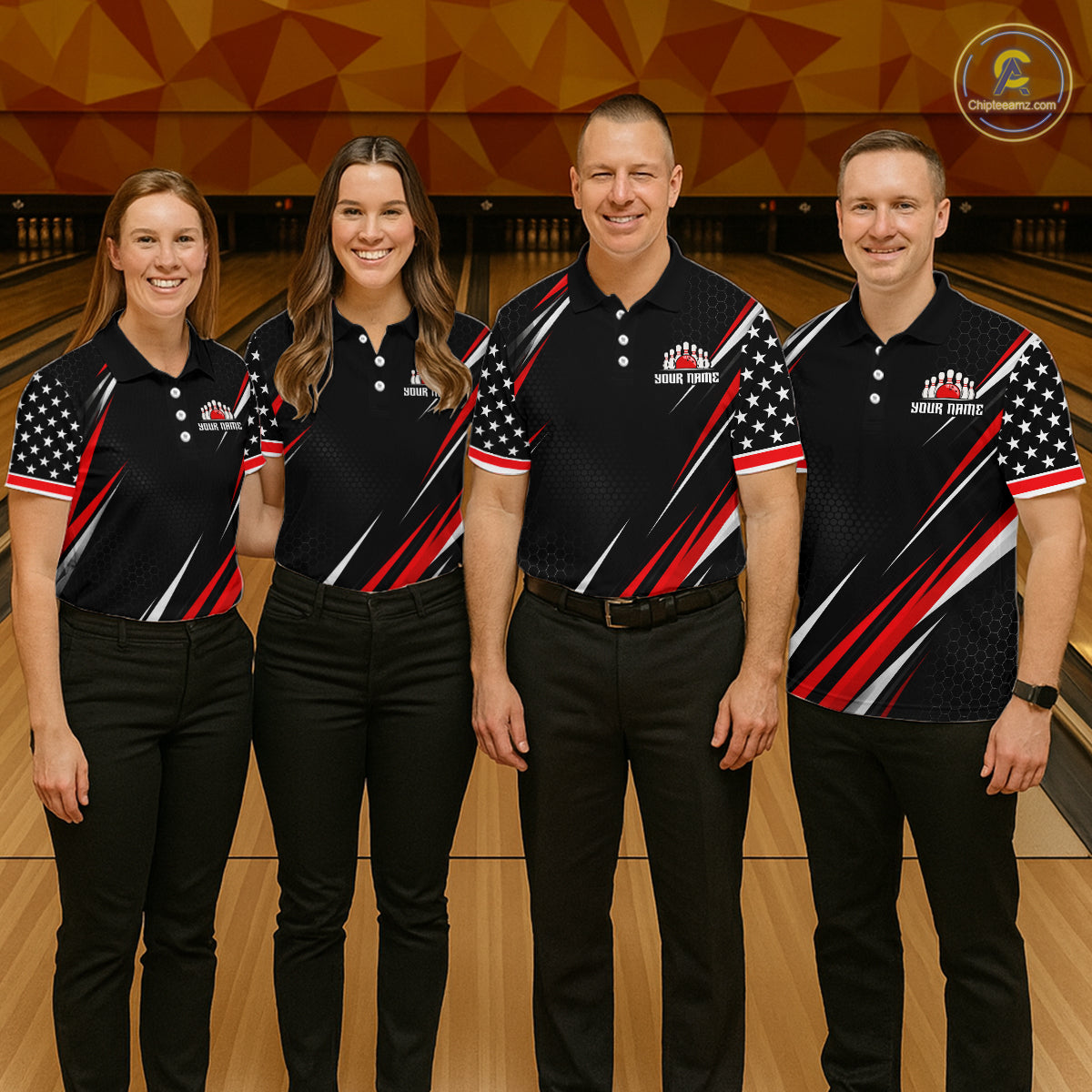 Custom Black Red Bowling Jersey for Men Bowling Polo & 1/4 Zip Bowling Team Shirt HNT594