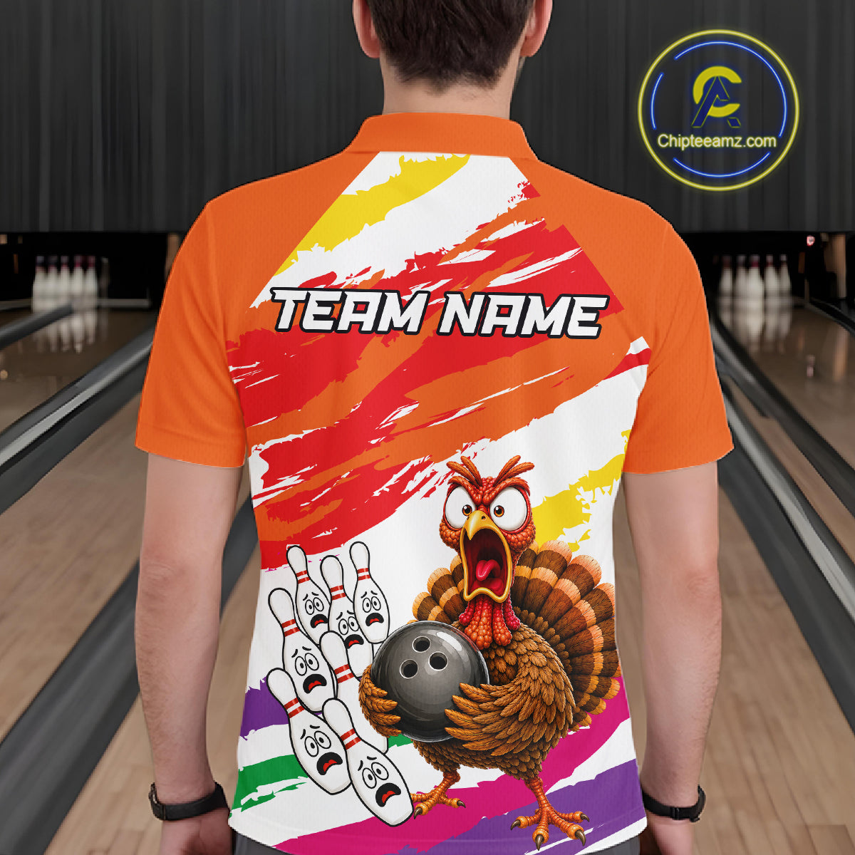 Custom Funny Turkey Bowling Shirts For Men, Thanksgiving Bowling Shirt Team Bowling Gifts HNT523