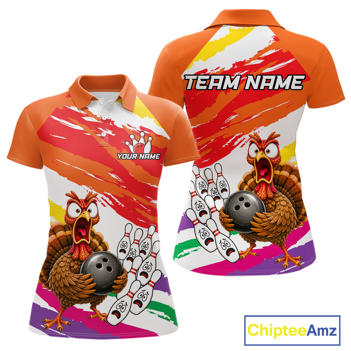 Custom Funny Turkey Bowling Shirts For Women, Thanksgiving Bowling Shirt Team Bowling Gifts HNT523