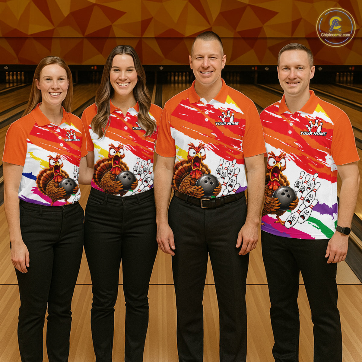 Custom Funny Turkey Bowling Shirts For Men, Thanksgiving Bowling Shirt Team Bowling Gifts HNT523