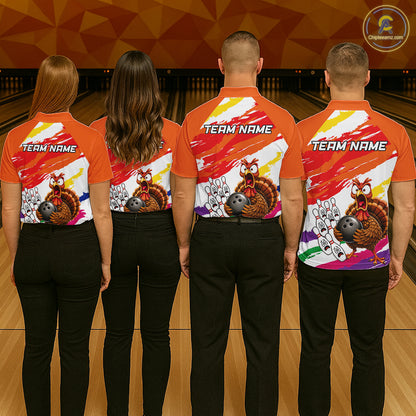 Custom Funny Turkey Bowling Shirts For Women, Thanksgiving Bowling Shirt Team Bowling Gifts HNT523