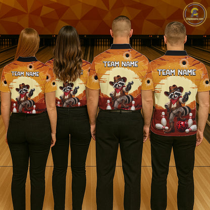 Custom Cowboy Raccoon Bowling Shirts For Women Bowling Team Jerseys Bowling for Bowlers HNT602