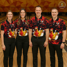 Load image into Gallery viewer, Custom Red Funny Chicken Bowling Jersey for Women Bowling Uniform Bowling Team Shirts HNT282