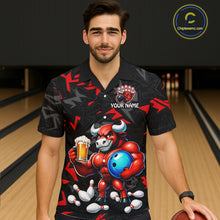 Load image into Gallery viewer, Custom Red Beer Bull Hawaiian Bowling Jersey Bowling Team Shirts Bowling Uniform HNT329