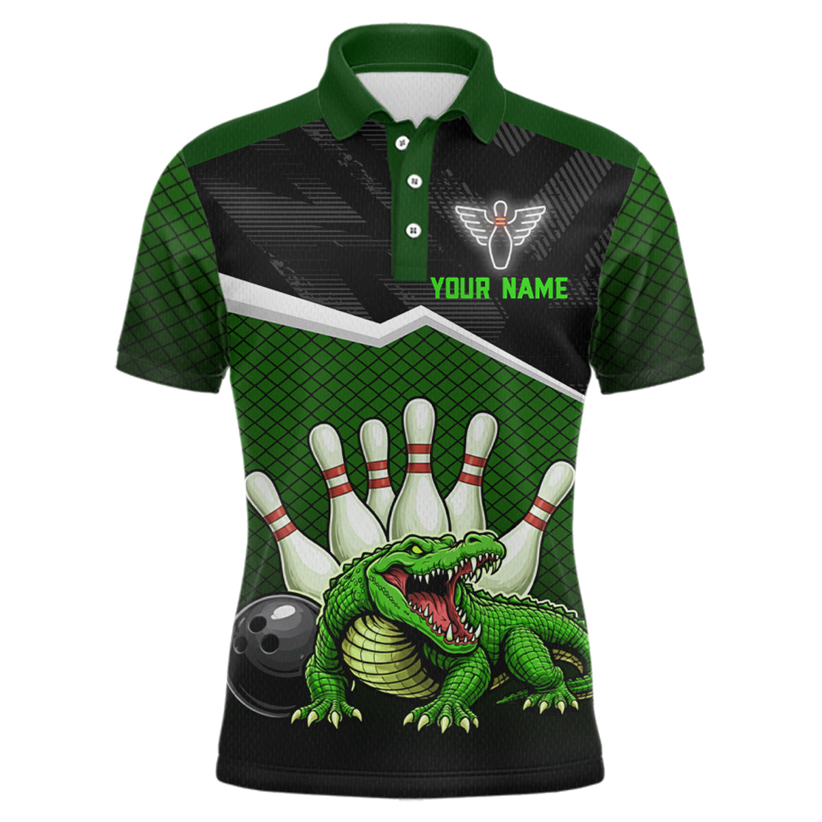 Custom Funny Crocodile Bowling Shirt Alligator Bowling Jersey for Men Polo & 1/4 Zip HNT207