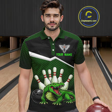 Load image into Gallery viewer, Custom Funny Crocodile Bowling Shirt Alligator Bowling Jersey for Men Polo &amp; 1/4 Zip HNT207