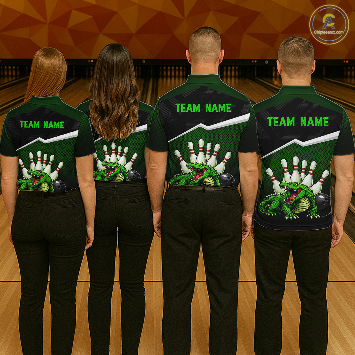 Custom Funny Crocodile Bowling Shirt Alligator Bowling Jersey for Women Polo & 1/4 Zip HNT207