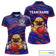 Load image into Gallery viewer, Custom Funny Dog Bowling Jersey for Women Bowling Uniform Polo &amp;1/4 Zip Bowling Team Shirts HNT249